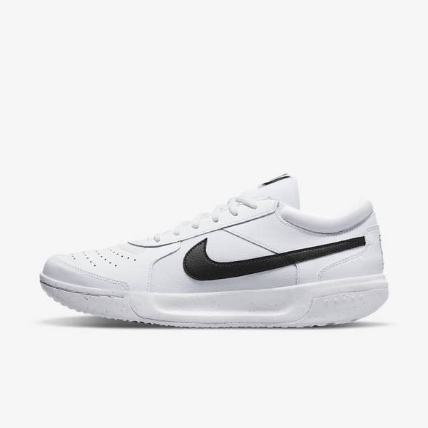 παπουτσια τενις Nike NikeCourt Zoom Lite 3 Hard Court ανδρικα ασπρα μαυρα | NK841FWP