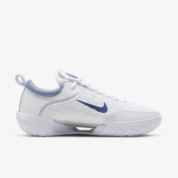 παπουτσια τενις Nike NikeCourt Zoom NXT Hard Court ανδρικα ασπρα γκρι σκουρο μπλε | NK381KDH