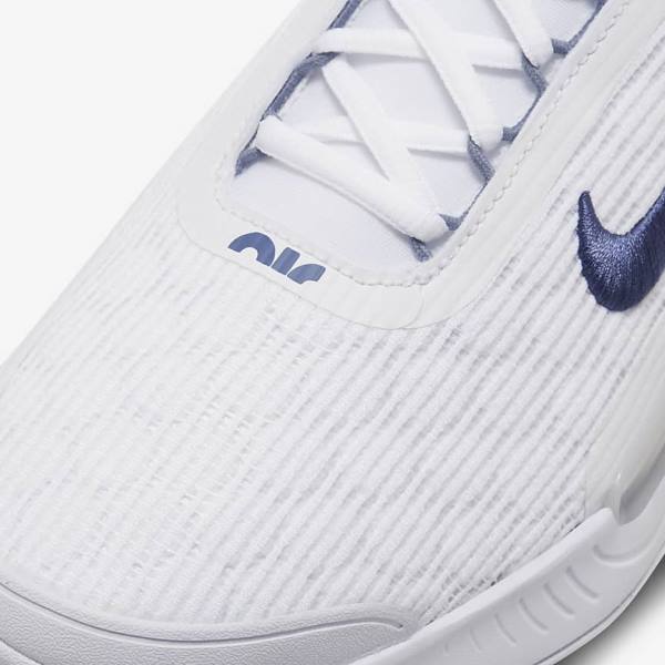 παπουτσια τενις Nike NikeCourt Zoom NXT Hard Court ανδρικα ασπρα γκρι σκουρο μπλε | NK381KDH