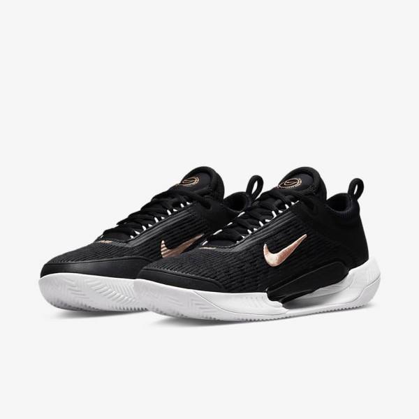 παπουτσια τενις Nike NikeCourt Zoom NXT Clay Court γυναικεια μαυρα ασπρα σκούρο γκρι μεταλλικός κοκκινα καφε | NK634TZW