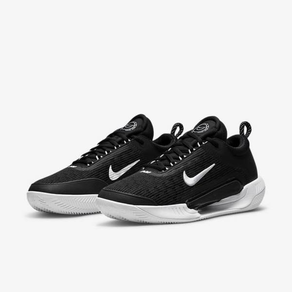 παπουτσια τενις Nike NikeCourt Zoom NXT Clay Court ανδρικα μαυρα ασπρα | NK750JSL