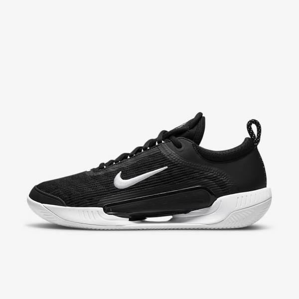 παπουτσια τενις Nike NikeCourt Zoom NXT Clay Court ανδρικα μαυρα ασπρα | NK750JSL