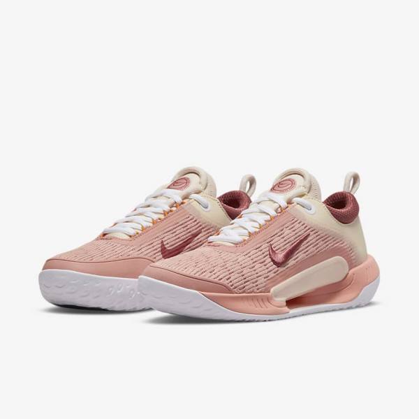 παπουτσια τενις Nike NikeCourt Zoom NXT Hard Court γυναικεια ασπρα κοκκινα | NK763EZP