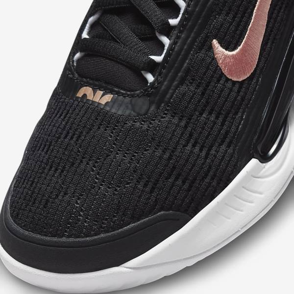 παπουτσια τενις Nike NikeCourt Zoom NXT Hard Court γυναικεια μαυρα ασπρα μεταλλικός κοκκινα καφε | NK815QWU