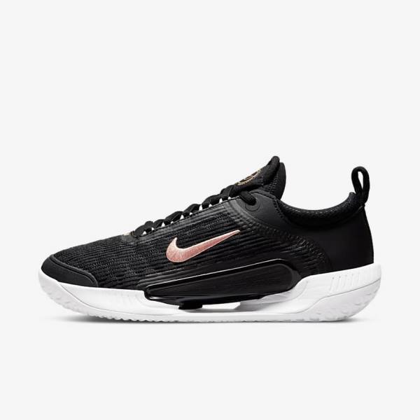 παπουτσια τενις Nike NikeCourt Zoom NXT Hard Court γυναικεια μαυρα ασπρα μεταλλικός κοκκινα καφε | NK815QWU