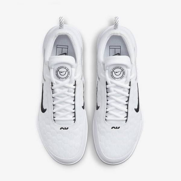 παπουτσια τενις Nike NikeCourt Zoom NXT Hard Court ανδρικα ασπρα μαυρα | NK895ZGR