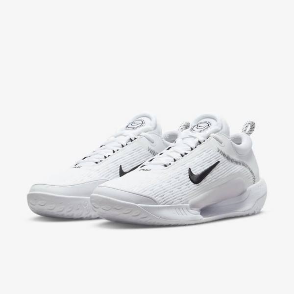 παπουτσια τενις Nike NikeCourt Zoom NXT Hard Court ανδρικα ασπρα μαυρα | NK895ZGR