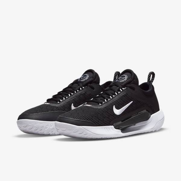 παπουτσια τενις Nike NikeCourt Zoom NXT Hard Court ανδρικα μαυρα ασπρα | NK956YDG