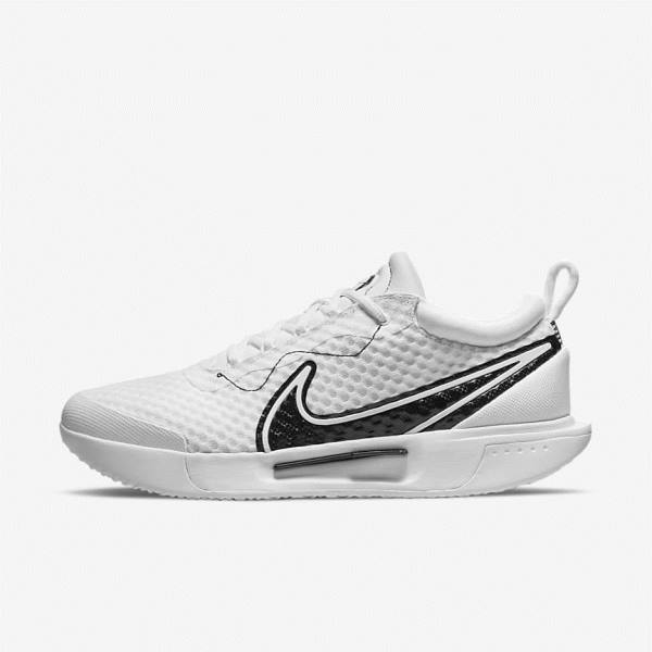 παπουτσια τενις Nike NikeCourt Zoom Pro Hard Court ανδρικα ασπρα μαυρα | NK063RZJ