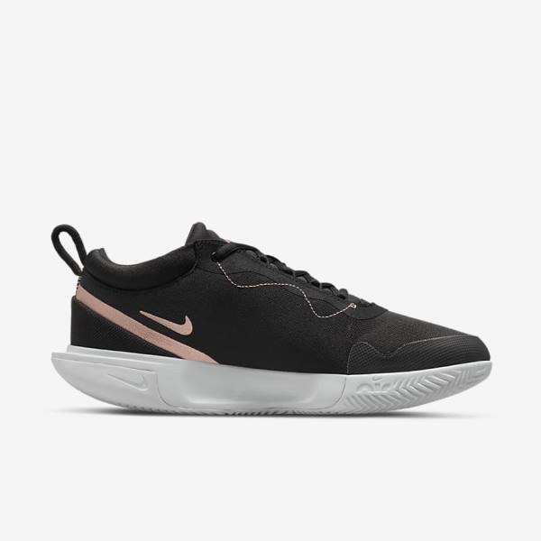 παπουτσια τενις Nike NikeCourt Zoom Pro Clay Court γυναικεια μαυρα ασπρα μεταλλικός κοκκινα καφε | NK154CNV