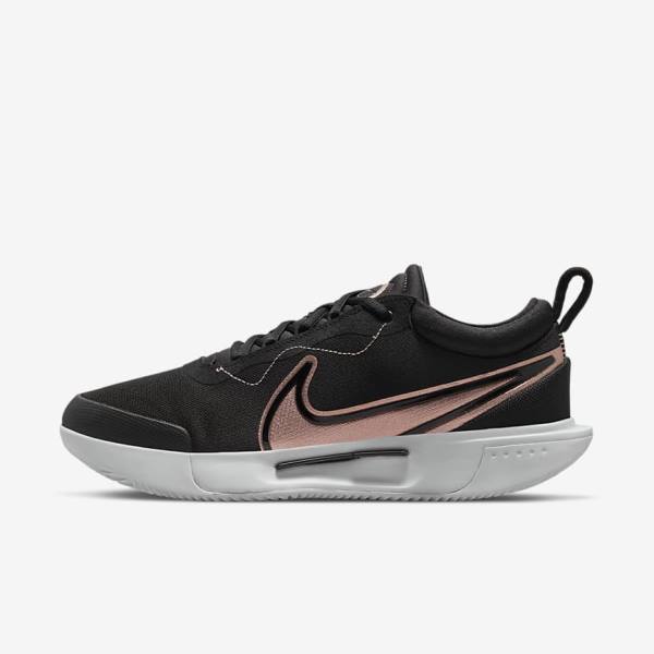 παπουτσια τενις Nike NikeCourt Zoom Pro Clay Court γυναικεια μαυρα ασπρα μεταλλικός κοκκινα καφε | NK154CNV