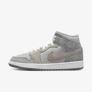 Jordan Παπουτσια Nike Air Jordan 1 Mid SE γυναικεια γκρι ασπρα γκρι | NK036GJN