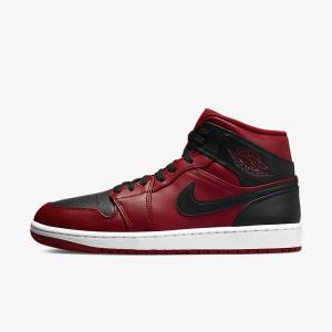 Jordan Παπουτσια Nike Air Jordan 1 Mid ανδρικα κοκκινα ασπρα μαυρα | NK475UZD