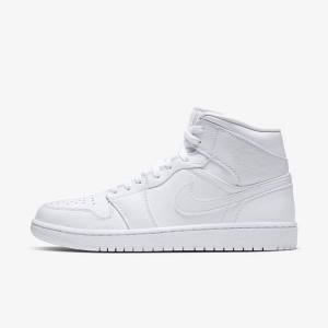 Jordan Παπουτσια Nike Air Jordan 1 Mid ανδρικα ασπρα | NK604BGH