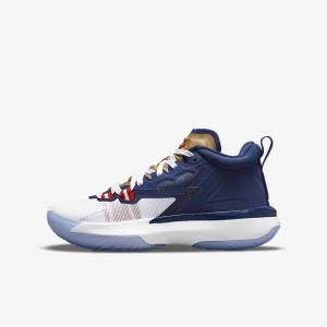 Jordan Παπουτσια Nike Zion 1 Older παιδικα μπλε ασπρα μεταλλικός χρυσο χρωμα κοκκινα | NK284SCA