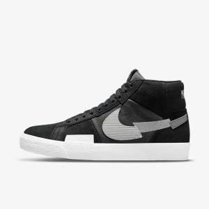 Skate Παπούτσια Nike SB Zoom Blazer Mid Premium ανδρικα μαυρα γκρι ασπρα | NK436RBN