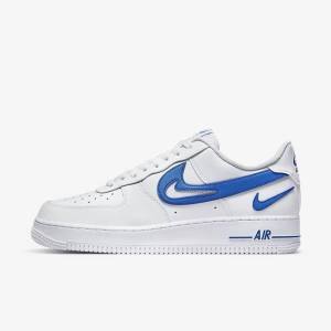 Αθλητικά Παπούτσια Nike Air Force 1 07 ανδρικα ασπρα μπλε ρουά | NK317DQP