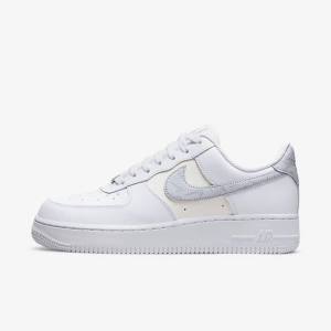 Αθλητικά Παπούτσια Nike Air Force 1 07 γυναικεια ασπρα μεταλλικός ασημι Πλατίνα | NK563PQI