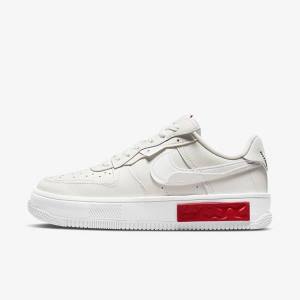 Αθλητικά Παπούτσια Nike Air Force 1 Fontanka γυναικεια ασπρα κοκκινα | NK149PYD