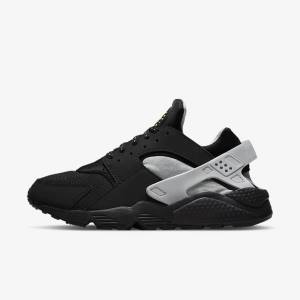 Αθλητικά Παπούτσια Nike Air Huarache ανδρικα μαυρα μεταλλικός ασημι ασημι πρασινο | NK297CQY