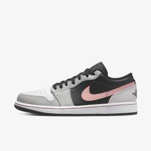 Αθλητικά Παπούτσια Nike Air Jordan 1 Low ανδρικα μαυρα γκρι ασπρα κοραλι | NK165VHU