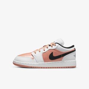 Αθλητικά Παπούτσια Nike Air Jordan 1 Low Older παιδικα ασπρα μαυρα | NK608WEC