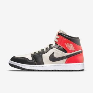 Αθλητικά Παπούτσια Nike Air Jordan 1 Mid SE γυναικεια ανοιχτο καφε ανοιχτο κοκκινα ασπρα | NK169WIN