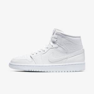 Αθλητικά Παπούτσια Nike Air Jordan 1 Mid γυναικεια ασπρα | NK589VRX