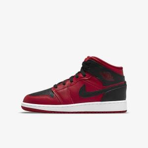 Αθλητικά Παπούτσια Nike Air Jordan 1 Mid Older παιδικα κοκκινα ασπρα μαυρα | NK789GXC