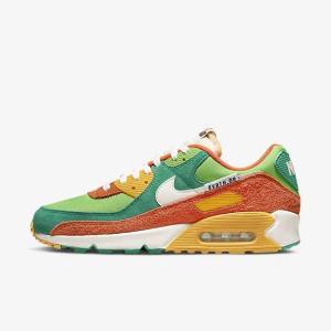 Αθλητικά Παπούτσια Nike Air Max 90 SE ανδρικα πρασινο πορτοκαλι πρασινο | NK809NUM