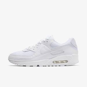 Αθλητικά Παπούτσια Nike Air Max 90 ανδρικα ασπρα γκρι ασπρα | NK068EFP