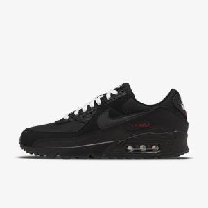 Αθλητικά Παπούτσια Nike Air Max 90 ανδρικα μαυρα κοκκινα ασπρα | NK493IKP