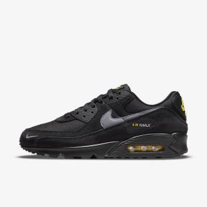 Αθλητικά Παπούτσια Nike Air Max 90 ανδρικα μαυρα κίτρινα μεταλλικός γκρι | NK582RAS