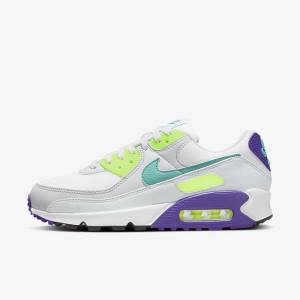 Αθλητικά Παπούτσια Nike Air Max 90 γυναικεια ασπρα Πλατίνα τυρκουάζ | NK591CNL