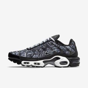 Αθλητικά Παπούτσια Nike Air Max Plus ανδρικα μαυρα ασπρα σκούρο γκρι μαυρα | NK460DFE