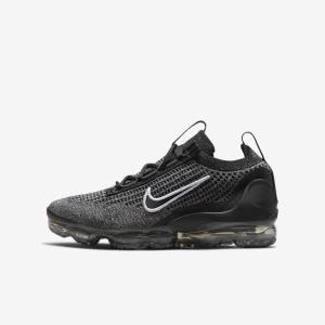 Αθλητικά Παπούτσια Nike Air VaporMax 2021 FK Older παιδικα μαυρα ασπρα σκούρο γκρι μαυρα | NK148NCS