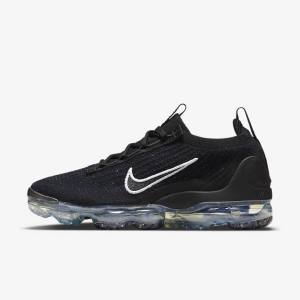 Αθλητικά Παπούτσια Nike Air VaporMax 2021 FK γυναικεια μαυρα μεταλλικός ασημι ασπρα | NK604JVA