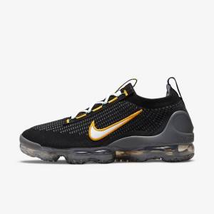 Αθλητικά Παπούτσια Nike Air VaporMax 2021 FK ανδρικα μαυρα χρυσο χρωμα σκούρο γκρι ασπρα | NK971MOG