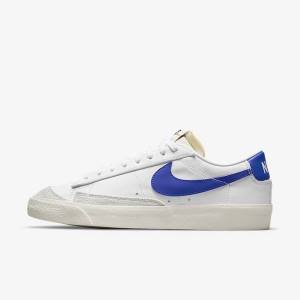 Αθλητικά Παπούτσια Nike Blazer Low 77 Vintage ανδρικα ασπρα μπλε ρουά | NK820ACX