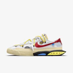 Αθλητικά Παπούτσια Nike Blazer Low 77 x Off-White™ ανδρικα ασπρα κίτρινα Χακί κοκκινα | NK892IDV