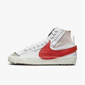 Αθλητικά Παπούτσια Nike Blazer Mid 77 Jumbo ανδρικα ασπρα κοκκινα | NK142OME