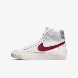 Αθλητικά Παπούτσια Nike Blazer Mid 77 Older παιδικα ασπρα ανοιχτο γκρι κοκκινα | NK625KEN