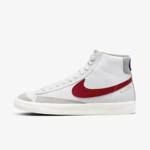 Αθλητικά Παπούτσια Nike Blazer Mid 77 ανδρικα ασπρα ανοιχτο γκρι κοκκινα | NK261AQP