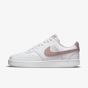 Αθλητικά Παπούτσια Nike Court Vision Low Next Nature γυναικεια ασπρα ροζ | NK839MVO