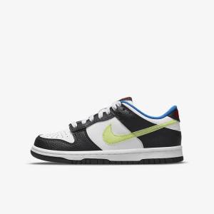 Αθλητικά Παπούτσια Nike Dunk Low Older παιδικα ασπρα μαυρα μπλε ανοιχτο λεμόνι | NK402XZY