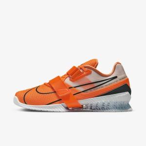 Αθλητικά Παπούτσια Nike Romaleos 4 ανδρικα πορτοκαλι ασπρα μαυρα | NK408GRV