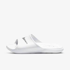 παντοφλεσ Nike Victori One Shower ανδρικα ασπρα μαυρα | NK206LWX