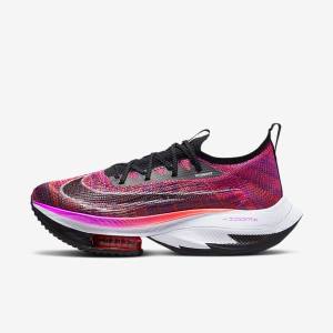 παπουτσια για τρεξιμο Nike Air Zoom Alphafly NEXT% Flyknit δρομου αγωνιστικα γυναικεια μωβ κοκκινα μαυρα μαυρα | NK286MWG