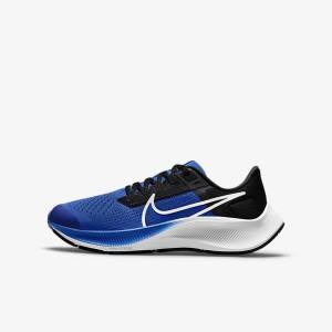 παπουτσια για τρεξιμο Nike Air Zoom Pegasus 38 Older δρομου παιδικα μπλε ρουά μαυρα ασπρα | NK317TPE