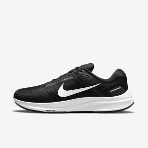 παπουτσια για τρεξιμο Nike Air Zoom Structure 24 δρομου ανδρικα μαυρα ασπρα | NK153FOA